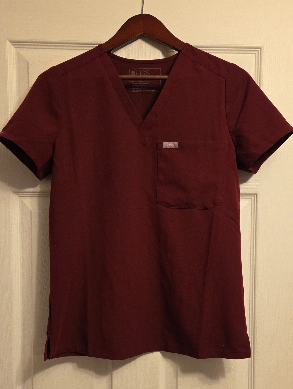 FIGS Women's Catarina Scrub Top in Burgundy